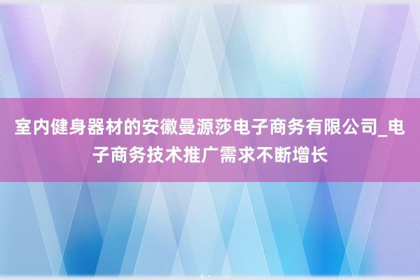 室内健身器材的安徽曼源莎电子商务有限公司_电子商务技术推广需求不断增长